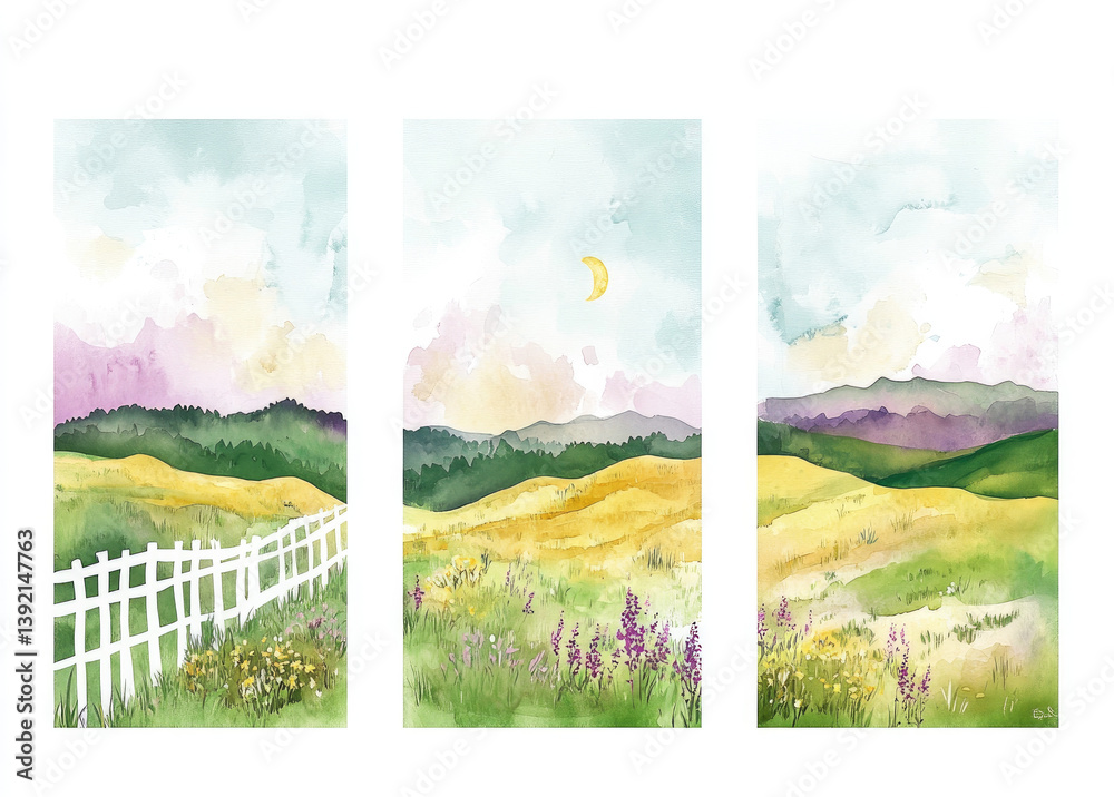 Fototapeta premium collage of summer landscape