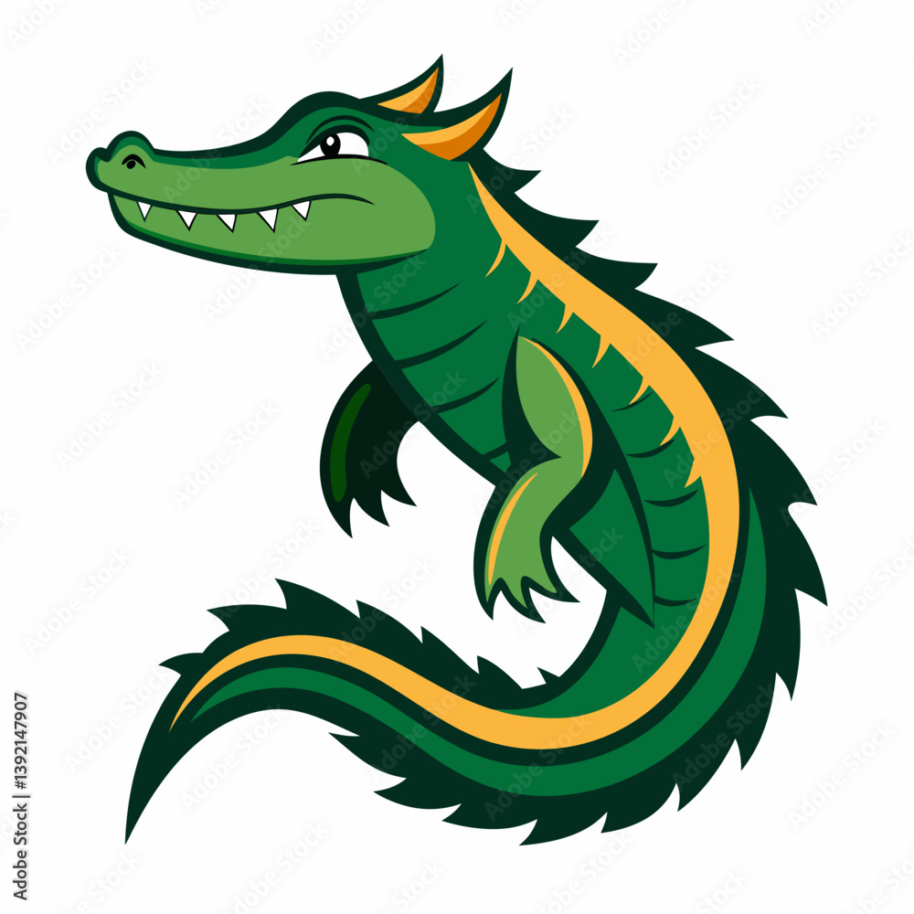 Obraz premium green dragon cartoon