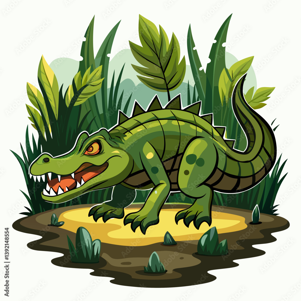 Obraz premium green dragon cartoon