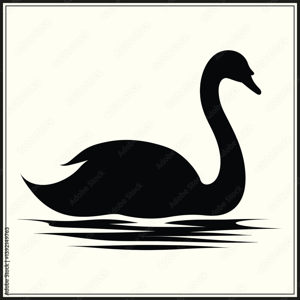 Fototapeta premium Swan Silhouette, Graceful Bird