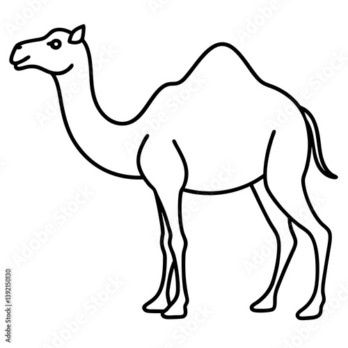 Elegant Camel Minimalist One-Line Vector Art
