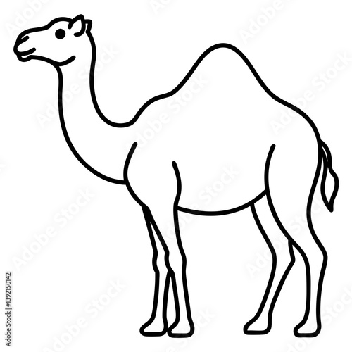 Elegant Camel Minimalist One-Line Vector Art