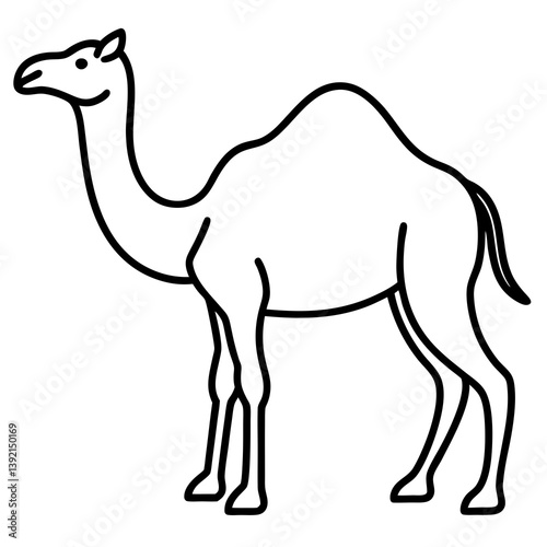 Elegant Camel Minimalist One-Line Vector Art