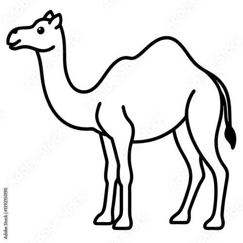 Elegant Camel Minimalist One-Line Vector Art
