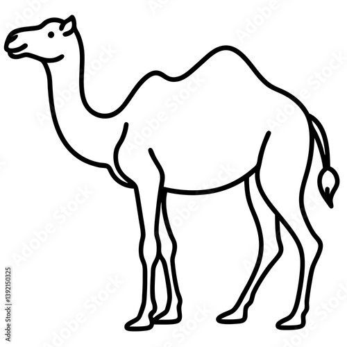 Elegant Camel Minimalist One-Line Vector Art