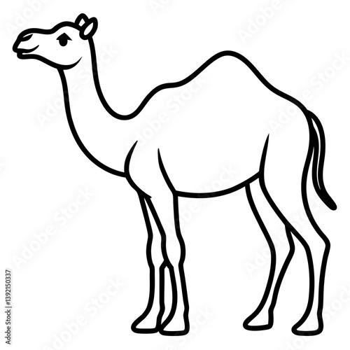 Elegant Camel Minimalist One-Line Vector Art