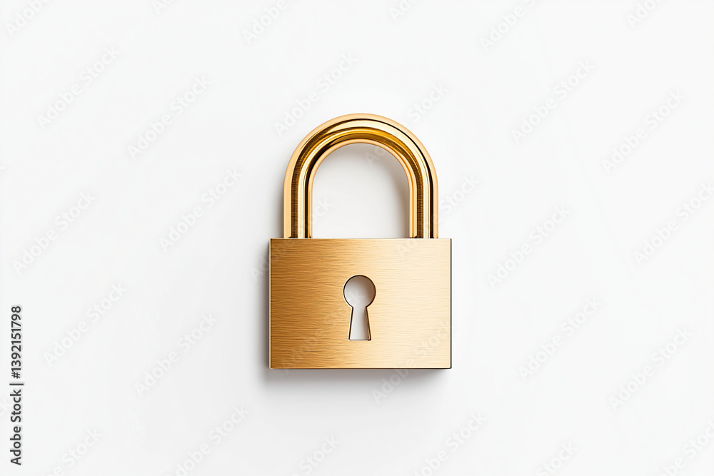 digital lock icon, cyber security symbol, holographic effect, metallic and gold, isolated on white background
digital lock icon, cyber security symbol, holographic effect, metallic and gold, isolated on white background