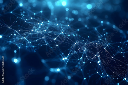 Abstract network of glowing points and connecting lines