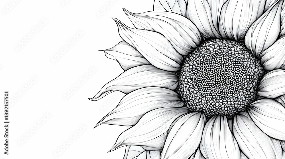 Fototapeta premium drawing of sunflower illustration