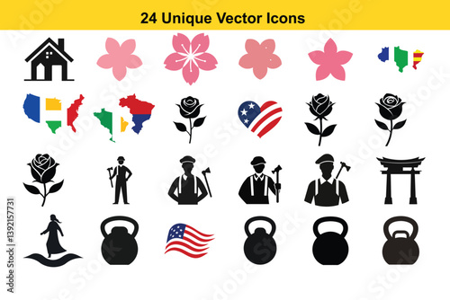 Family people vector icon set, a design illustration with heart symbol for love and wedding silhouette