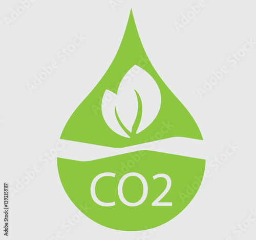 CO2 warning signs in black outline, solid and colored style