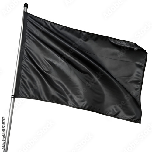 Black flag isolated on transparent background