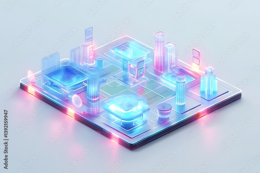 3D AI-Generated Virtual Board Game with Holographic Effects. 3D AI-Generated Virtual Board Game with Holographic Effects.