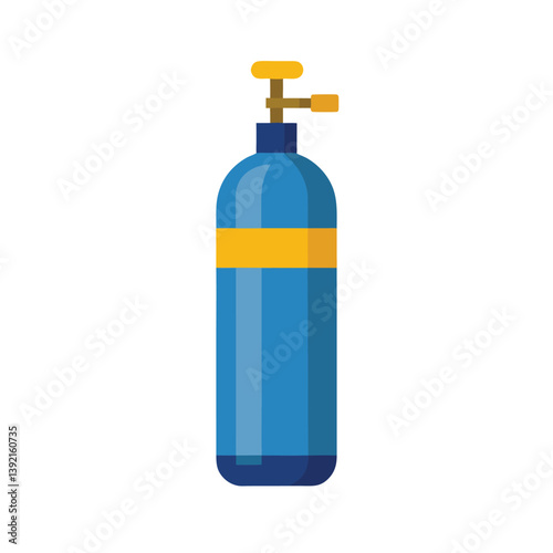 Oxygen cylinder on vector art illustration
