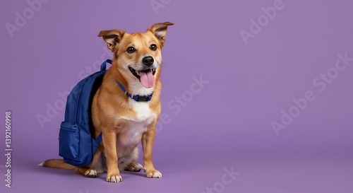 Ready For Class Cute Canine Student A Dogs First Day Of School Backpack Pup Purrfect Portrait Happy Hound School Day Vibes Sweet Dog Ready To Learn AI Generated