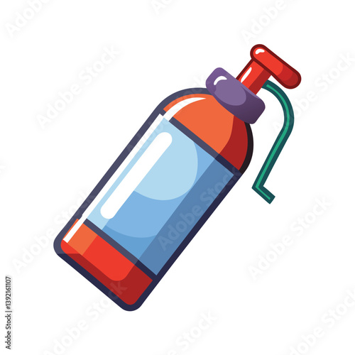 Oxygen cylinder on vector art illustration
