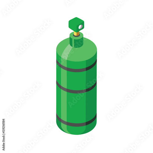 Oxygen cylinder on vector art illustration