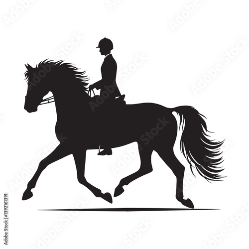 Fierce Horse Rider silhouette, embodying the power of rider and steed – Horse Rider illustration – Horse Rider vector – sportsmen silhouette

