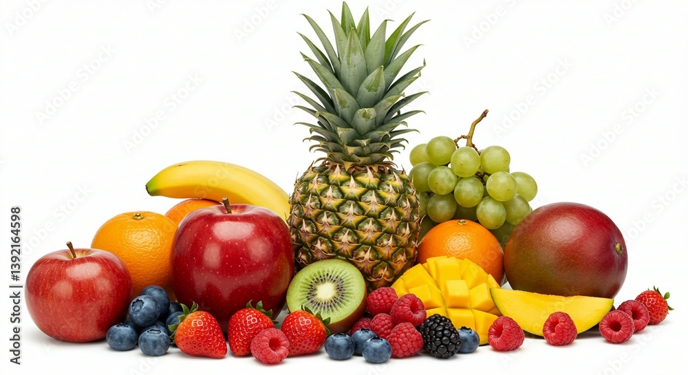 Assortment of Fruits and Vegetables Background Assortment of Fruits and Vegetables Background