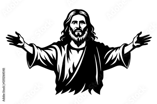 Jesus Christ silhouette black vector