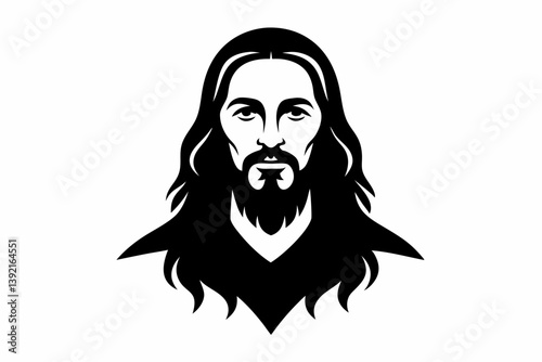 Jesus Christ silhouette black vector