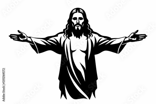 Jesus Christ silhouette black vector