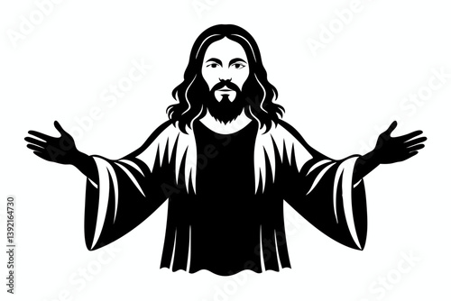 Jesus Christ silhouette black vector