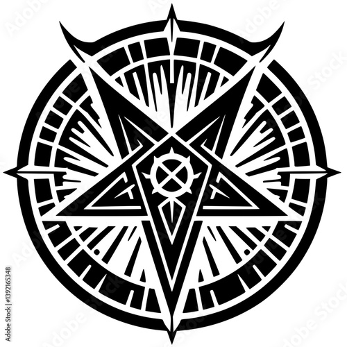 Silhouette of satanic symbol