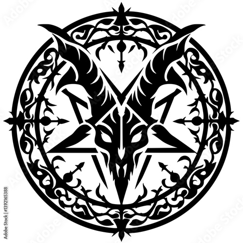 Silhouette of the baphomet symbol