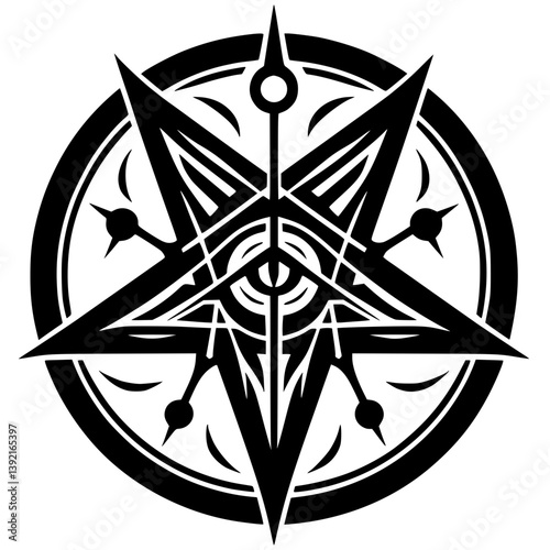 Silhouette of satanic symbol