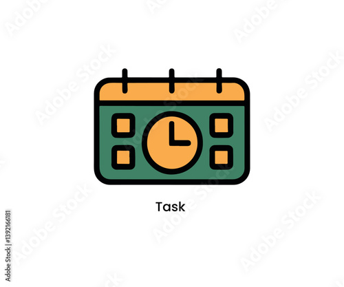 Calendar Task Icon – Flat Vector Planner Design