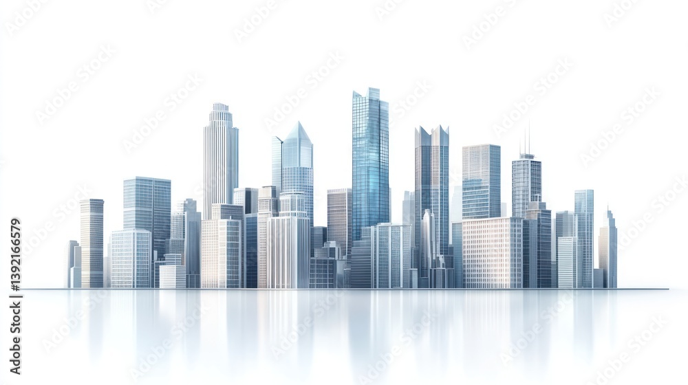 Digital city skyline, architectural view, modern buildings, studio shot, realistic render, for presentation or background use Digital city skyline, architectural view, modern buildings, studio shot, realistic render, for presentation or background use