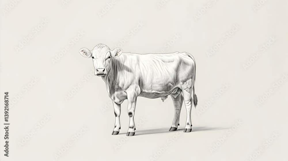 Fototapeta premium simple drawing of a cow illustration