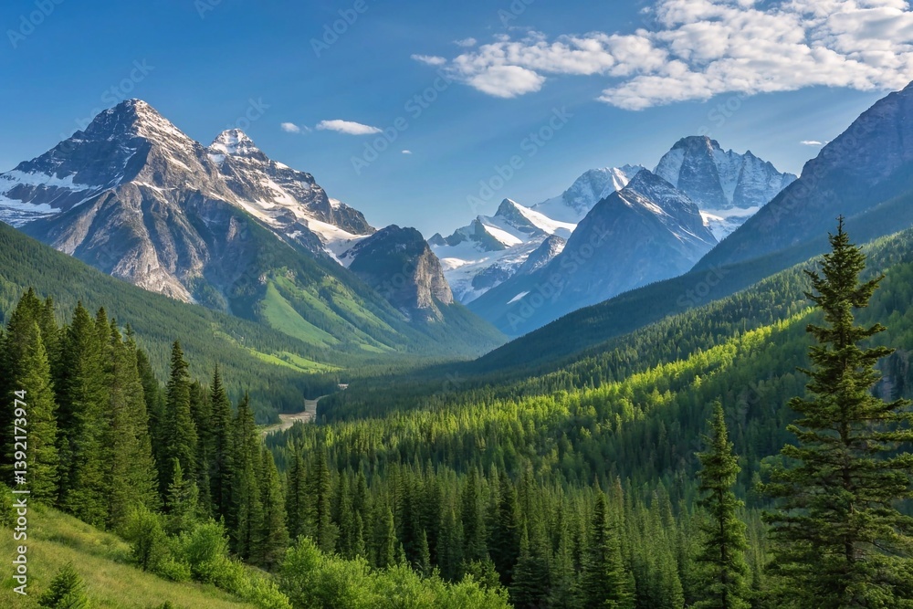 Fototapeta premium Mountain landscape photography, high detail, natural colors, for use in travel and nature blogs