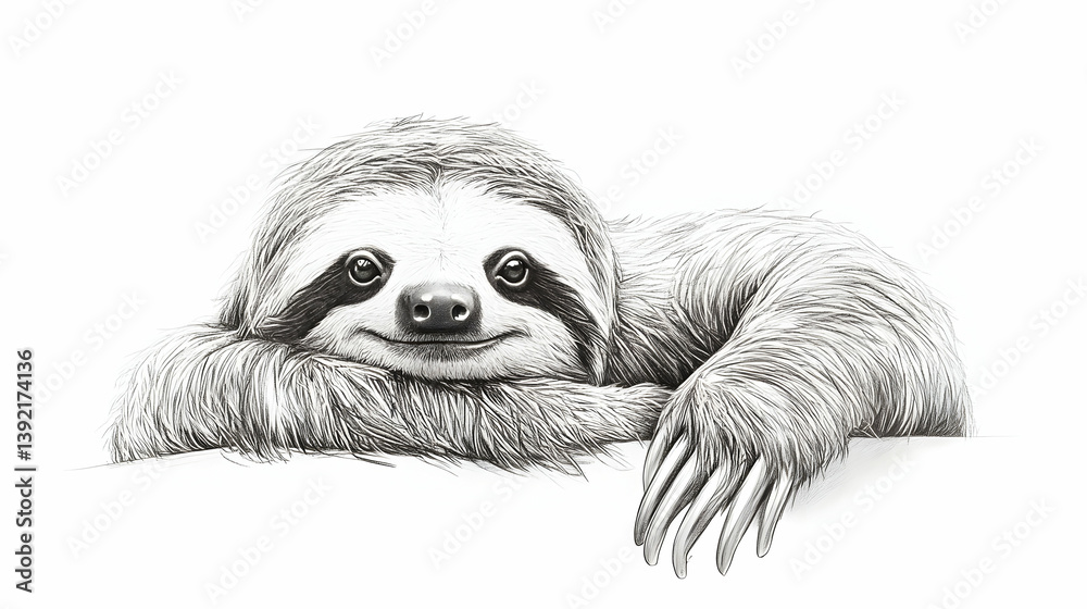 Obraz premium drawing of sloth illustration