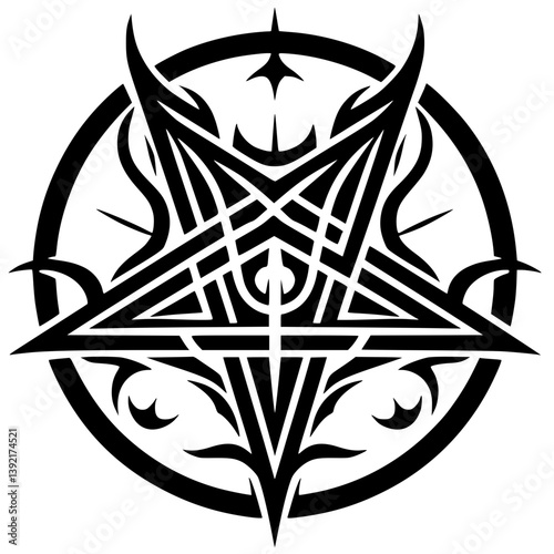Silhouette of satanic symbol