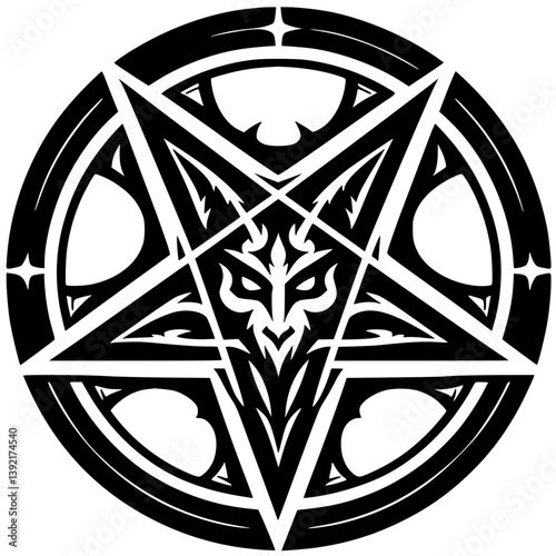 Silhouette of satanic symbol
