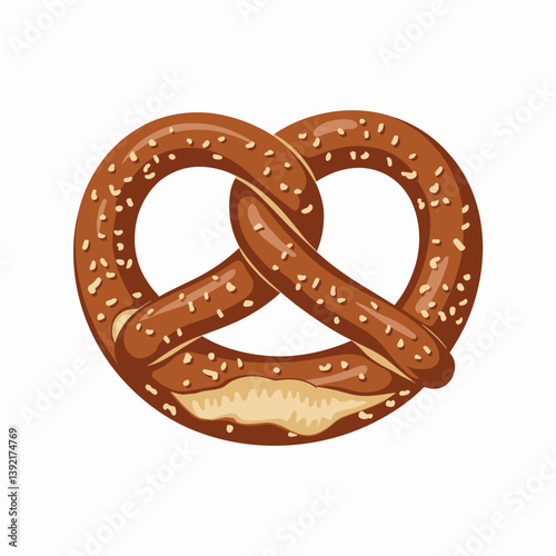 Soft Pretzel with Cheese – Ohio Snack Icon Illustration