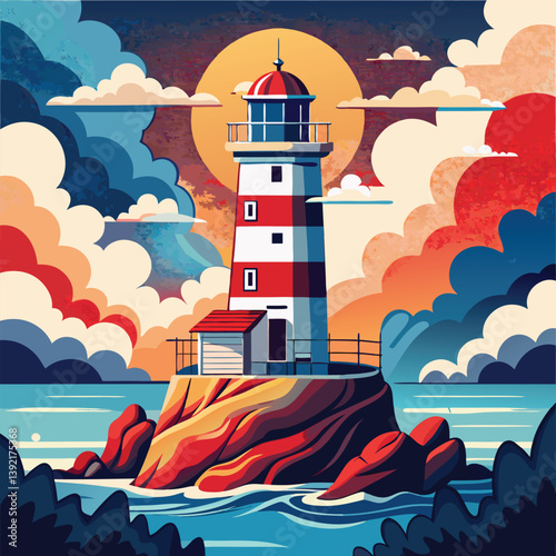 lighthouse on the sea