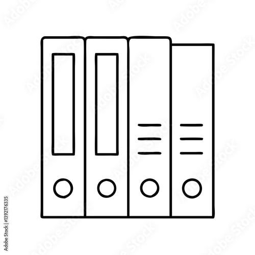 binder icon, binder line art - simple line art of binder, perfect for binder logos and icons