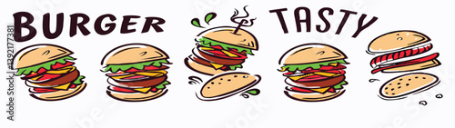 Juicy Tasty Burgers Delicious Fast Food Restaurant Menu