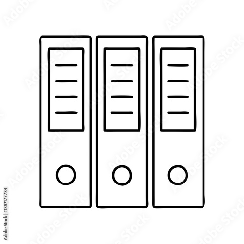 filing folders icon, filing folders line art - simple line art of filing folders, perfect for filing folders logos and icons