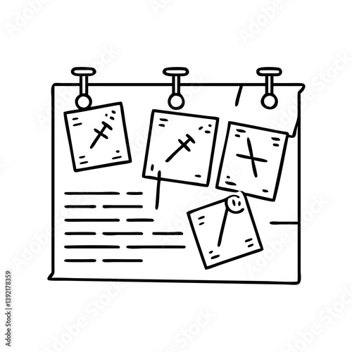 office bulletin board pins icon, office bulletin board pins line art - simple line art of office bulletin board pins, perfect for office bulletin board pins logos and icons