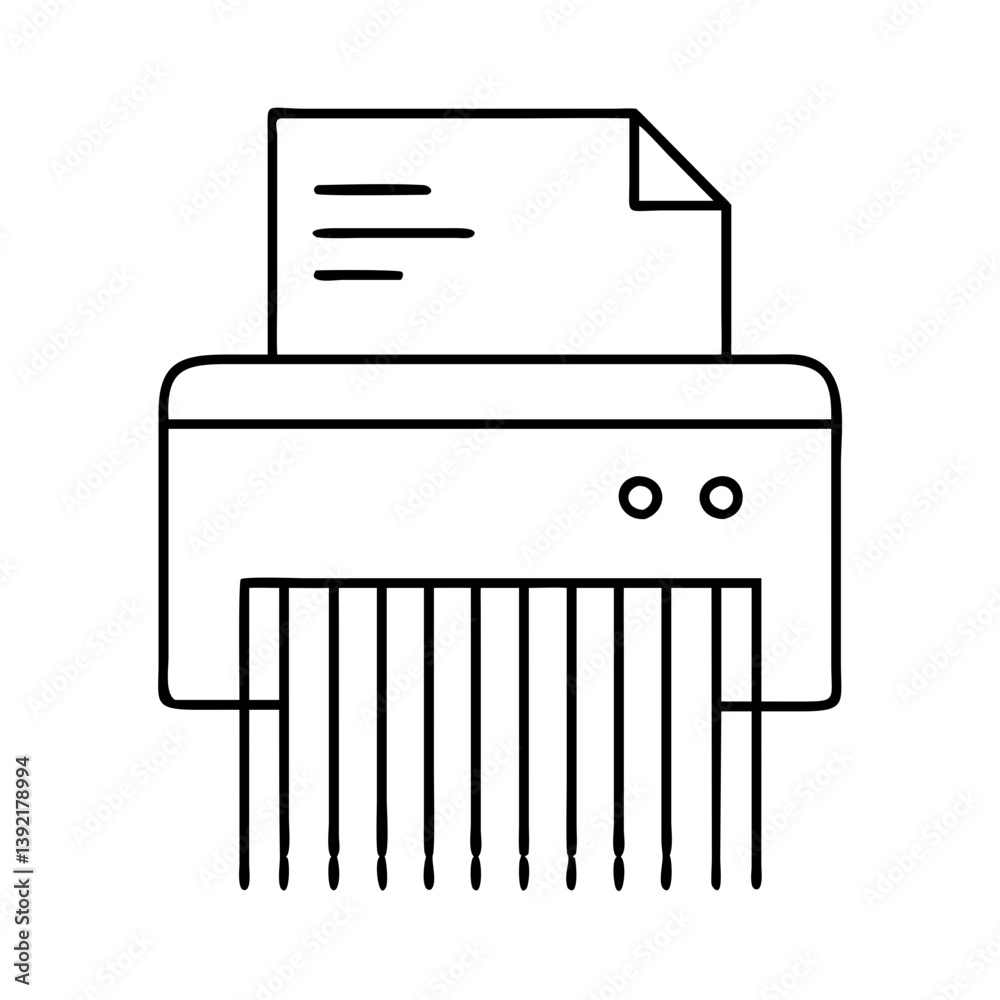 paper shredder icon, paper shredder line art - simple line art of paper shredder, perfect for paper shredder logos and icons paper shredder icon, paper shredder line art - simple line art of paper shredder, perfect for paper shredder logos and icons