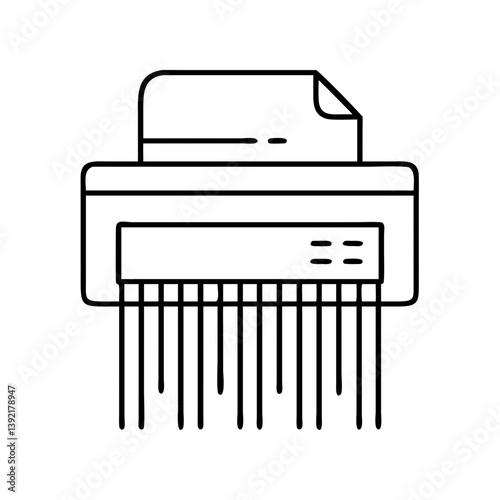 paper shredder icon, paper shredder line art - simple line art of paper shredder, perfect for paper shredder logos and icons