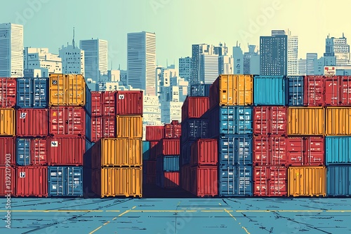 Obraz na płótnie Trade war and falling markets, conceptual illustration, w salonie