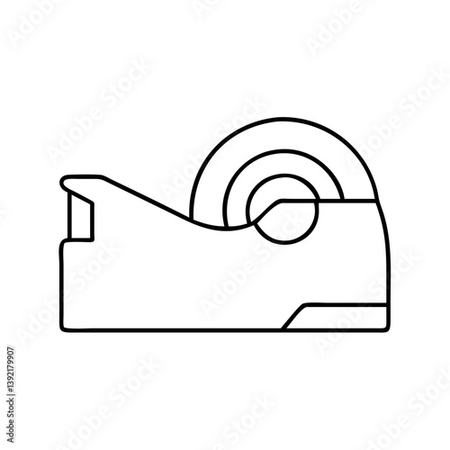 tape dispenser icon, tape dispenser line art - simple line art of tape dispenser, perfect for tape dispenser logos and icons
