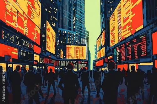 Obraz na płótnie Stock Market Crash, conceptual illustration w salonie