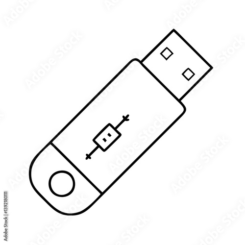 usb flash drive icon, usb flash drive line art - simple line art of usb flash drive, perfect for usb flash drive logos and icons