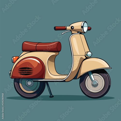 vintage scooter vector Scooter motorcycle vector illustration 